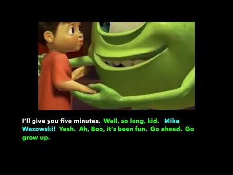 Learn/Practice English with MOVIES (Lesson #73) Title: Monsters Inc