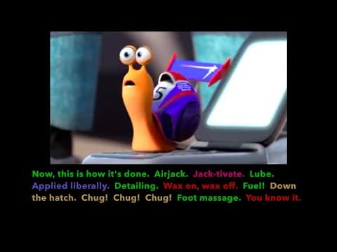 Learn/Practice English with MOVIES (Lesson #79) Title: Turbo